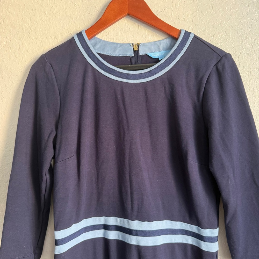 Draper‎ James Solid Persley Ponte Dress Blue Womens Medium - Picture 3 of 10